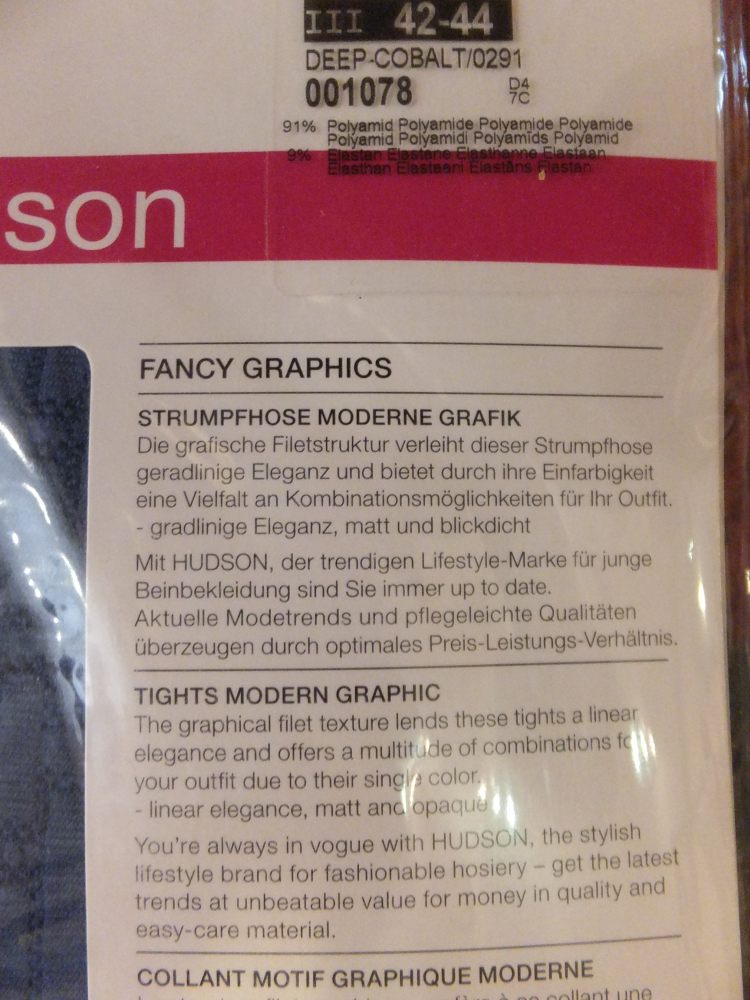 26 Kunert-Hudson Strumpfhose blau gemustert Gr 42.44 26 Kunert-Hudson Strumpfhose blau gemustert Gr 42.44