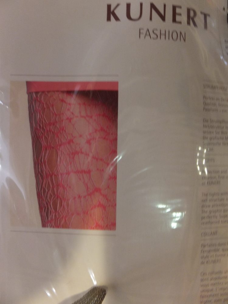 31 Kunert Netz-Strumpfhose rot-grau Gr 40-42 31 Kunert Netz-Strumpfhose rot-grau Gr 40-42