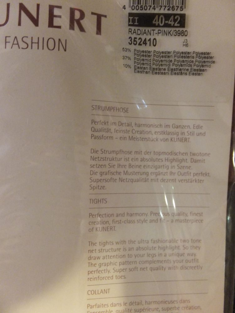 31 Kunert Netz-Strumpfhose rot-grau Gr 40-42 31 Kunert Netz-Strumpfhose rot-grau Gr 40-42