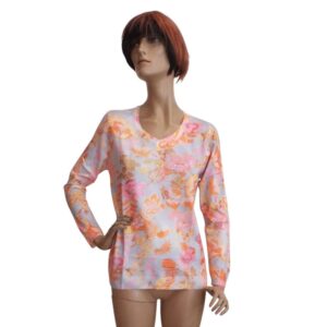 10165MP6 Pulli Missy hellblau-orange-rose Gr 36, 38 und 40 10165MP6 Pulli Missy hellblau-orange-rose Gr 36, 38 und 40