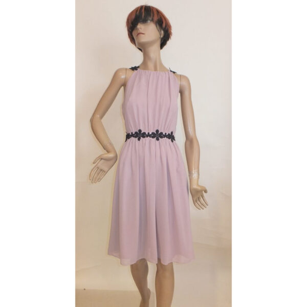 8923SK2 Swing Kleid rose-schwarz Gr 38