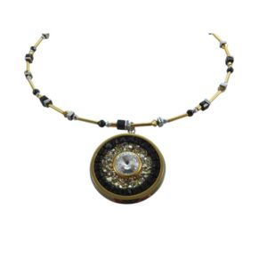 10177LH6 Langani Halskette Medallion gold-schwarz 10177LH6 Langani Halskette Medallion gold-schwarz
