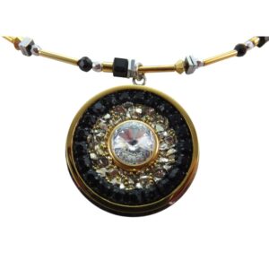 10177LH6 Langani Halskette Medallion gold-schwarz 10177LH6 Langani Halskette Medallion gold-schwarz