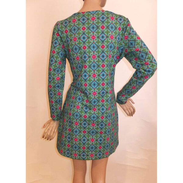 8967LK2 Lalamour Kleid grün-petrol-pink Gr 36, 38 u 40