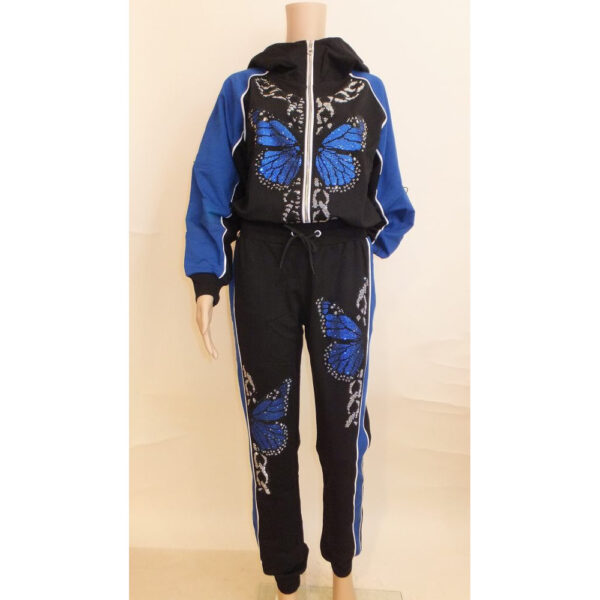8999MA2 Missy Jogginganzug blau-schwarz Gr 36, 38 u 42