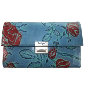 9026DG3B déqua G8 Unikat Geldbörse Rose blau-rot
