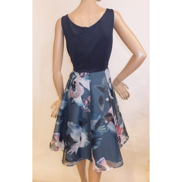 9043SK3 Swing Coctailkleid Blumen blau Gr 38 u 42