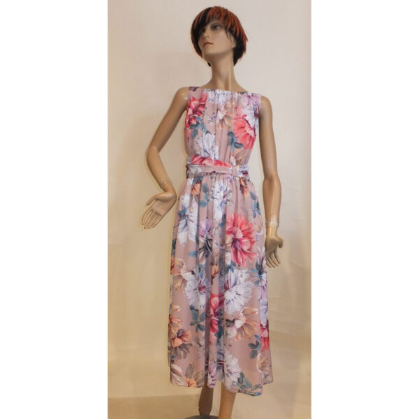 9085SK3 Swing Kleid rose-bunte Blumen Gr 38 u 42