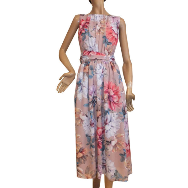 9085SK3 Swing Kleid rose-bunte Blumen Gr 38 u 42