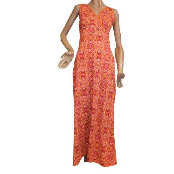 9050LK3 Lalamour Kleid lang orange Gr 36 u 40