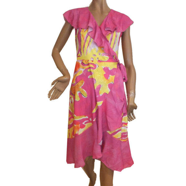 9107MK3 Missy Kleid gelb-pink Gr  42