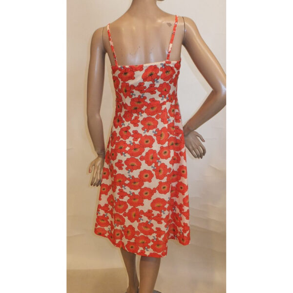 9120KK3 Sommerkleid Blumen hellrot Gr 34, 36 u 38