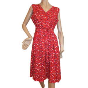 9113KK3 Sommerkleid rot Gr 40 u 42