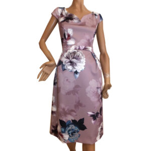 9147SK3 Swing Kleid rose-blau Gr 38