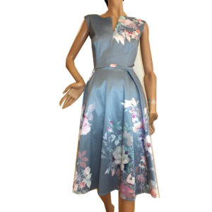 9148SK3 Swing Kleid türkis -bunt Gr 42