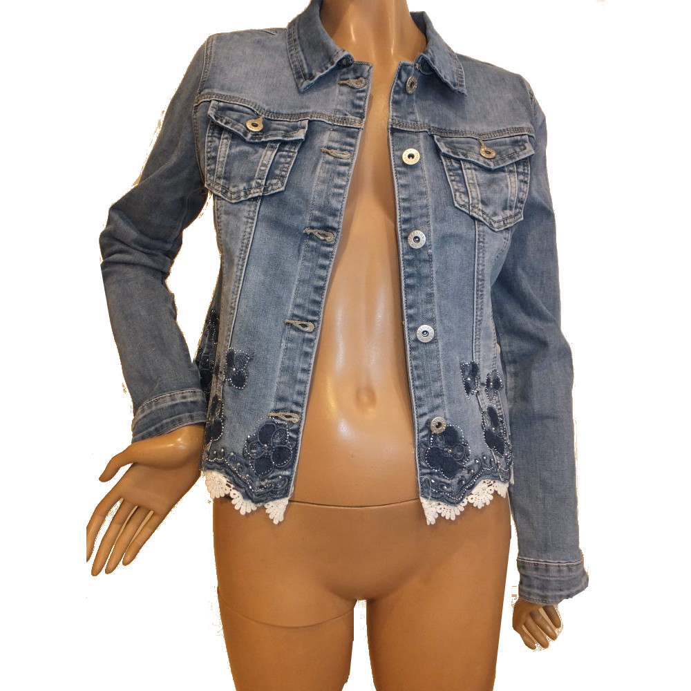 & mit mode Webshop 44 Engels schmuck Jeansjacke 38, 36, 42, Gr Verzierung 40, - 9189OJ3