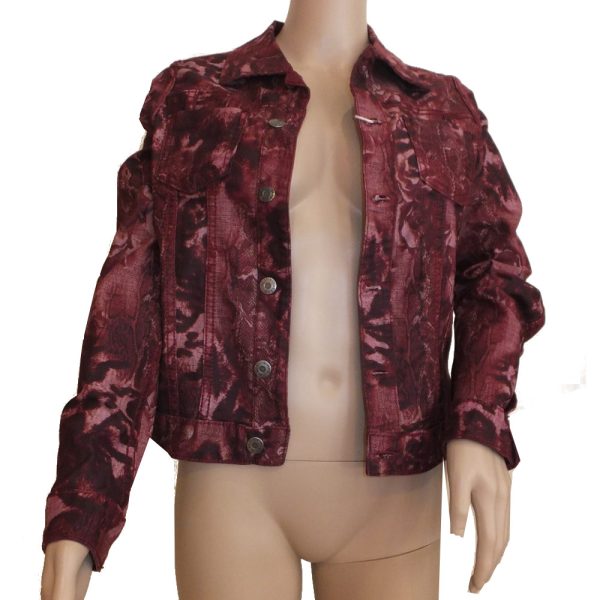9190OH3 Wendejeansjacke bordeaux Gr  38, 40, 42 u 44