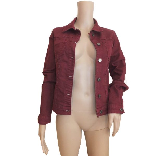 9190OH3 Wendejeansjacke bordeaux Gr  38, 40, 42 u 44