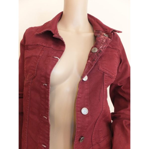 9190OH3 Wendejeansjacke bordeaux Gr  38, 40, 42 u 44