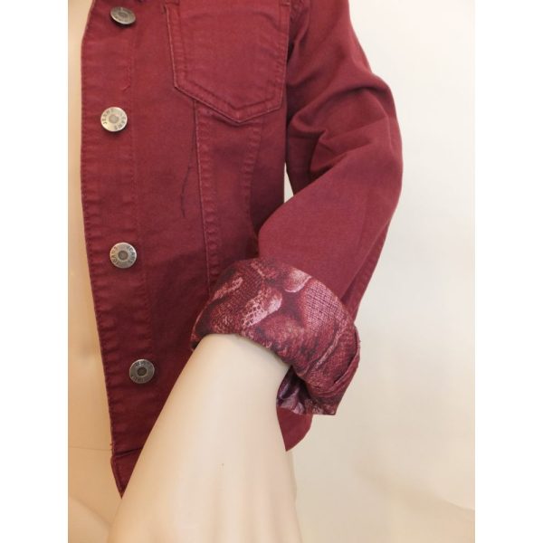 9190OH3 Wendejeansjacke bordeaux Gr  38, 40, 42 u 44