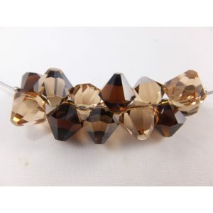9239PH3 Halskette klein braun mit hochwertigen Glaskristallen