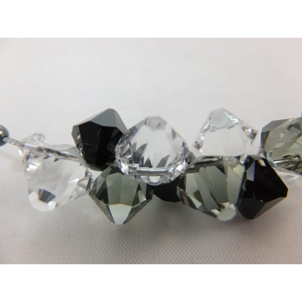 8157PH0 Halskette klein schwarz-klar mit hochwertigen Glaskristallen