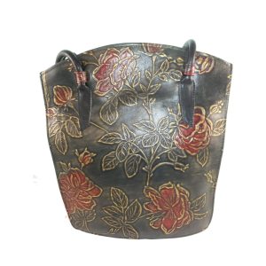 9290DT3 déqua Unikat Tasche schwarz-rot-gold Rose