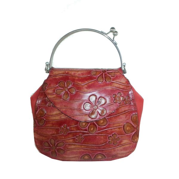 9291DT3 déqua Unikat Tasche Blume rot