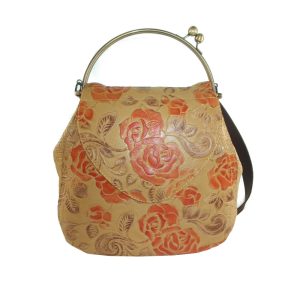 9293DT3 déqua Unikat Rucksacktasche Rose orange-beige