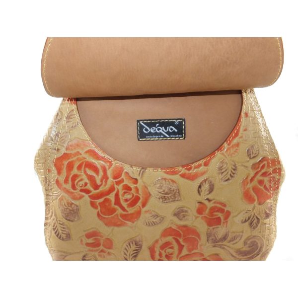 9293DT3 déqua Unikat Rucksacktasche Rose orange-beige