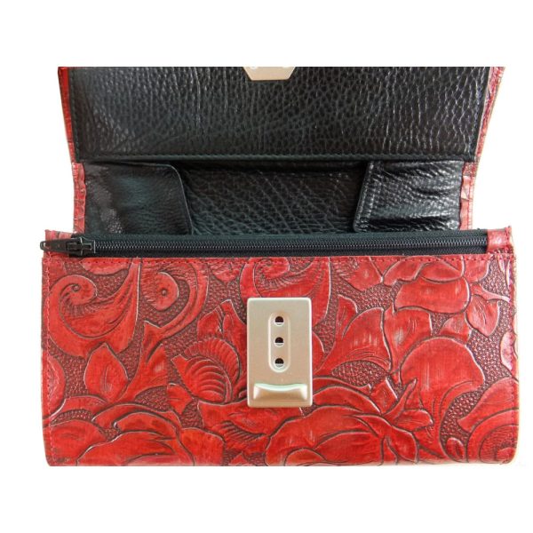 9309DG3A große déqua G9 Unikat Geldbörse Rose rot