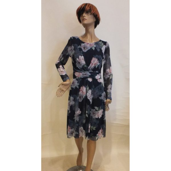 9318SK3 Swing Kleid Langarm Blumen Gr40 u 42