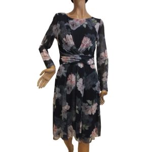 9318SK3 Swing Kleid Langarm Blumen Gr40 u 42