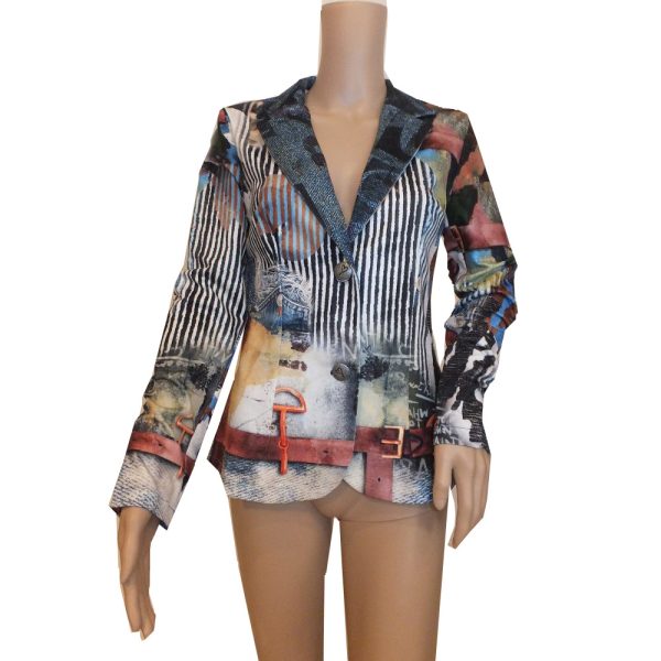 9331MB3 Missy Blazer blau-braun-bunt Gr 36,42 u 44