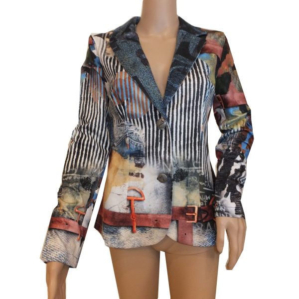 9331MB3 Missy Blazer blau-braun-bunt Gr 36,42 u 44