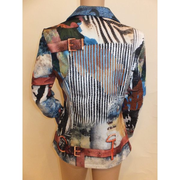 9331MB3 Missy Blazer blau-braun-bunt Gr 36,42 u 44