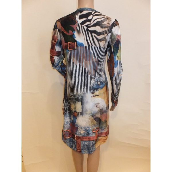 9333MK3 Missy Kleid braun-bunt Gr 40 u 42