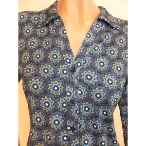 9413LB4 Lalamour Bluse blau-türkis Gr 40