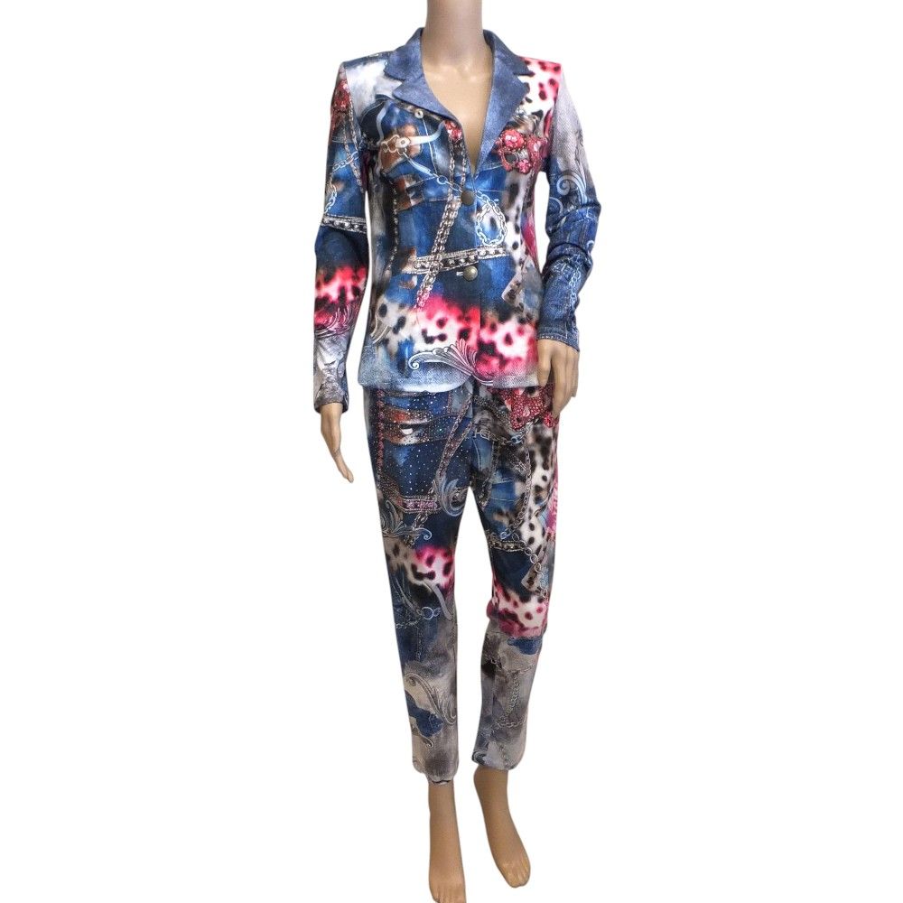 9830MA5 Missy Anzug blau-pink Gr 36 9830MA5 Missy Anzug blau-pink Gr 36