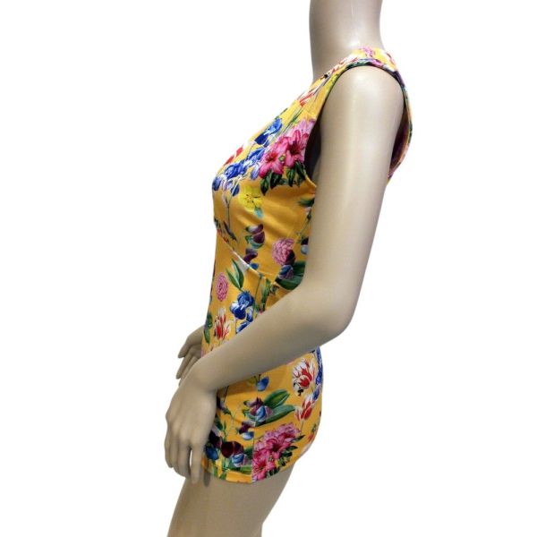 9828LT5 Lalamour Top Sommerblumen gelb Gr 36 u 40