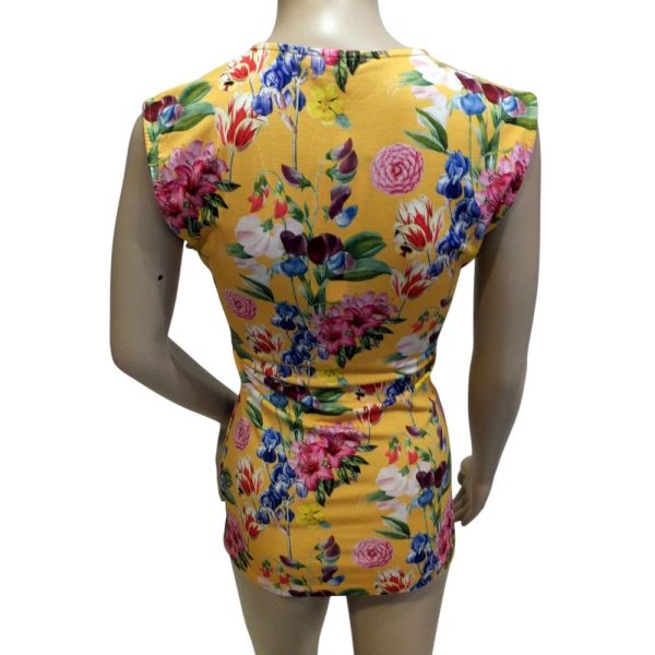 9828LT5 Lalamour Top Sommerblumen gelb Gr 36 u 40