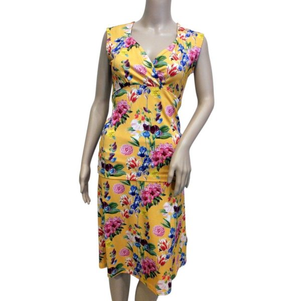 9828LT5 Lalamour Top Sommerblumen gelb Gr 36 u 40