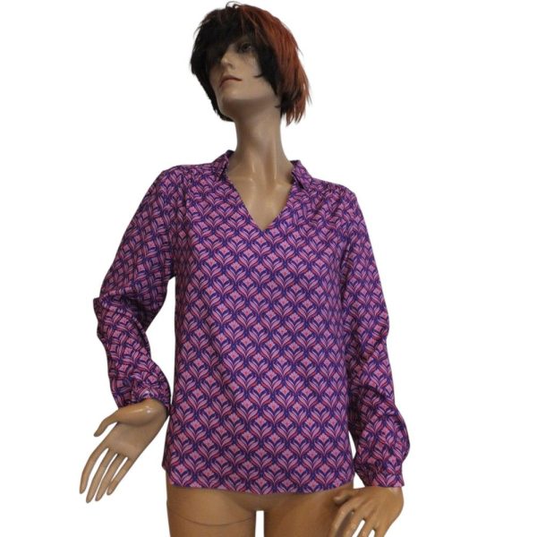 9834LT5 Lalamour Shirt blau-orange Gr 40 u 42