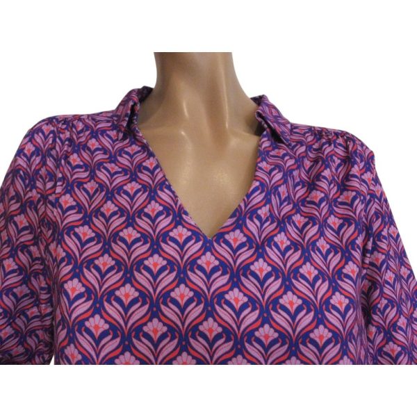 9834LT5 Lalamour Shirt blau-orange Gr 40 u 42
