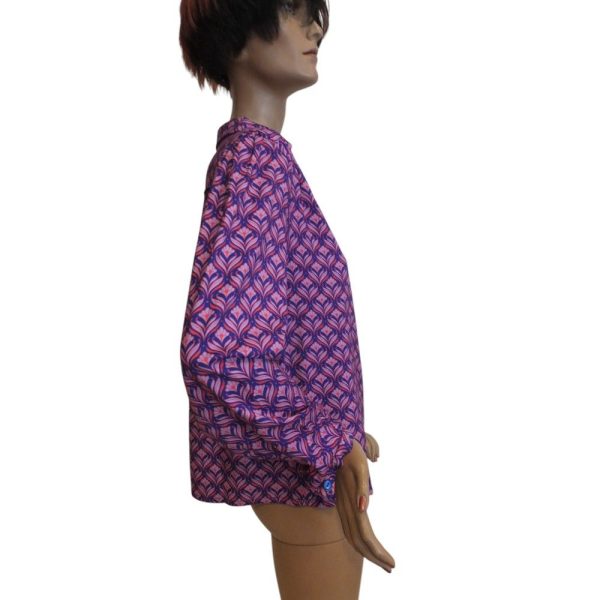 9834LT5 Lalamour Shirt blau-orange Gr 40 u 42