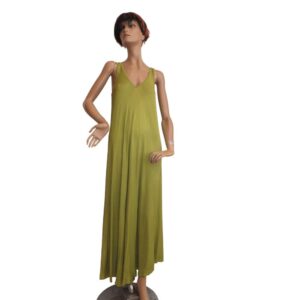 9881CK5 Sommer Viskose Kleid lang in versch. Farben Gr 36-44