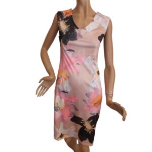 9882MK5 Missy Kleid rose-schwarz Gr 40 u 42