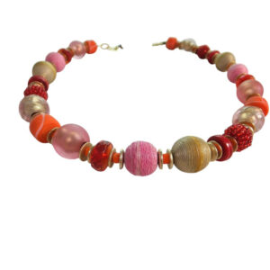 9888LH5 Langani Halskette rot-orange-rose