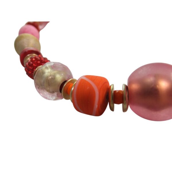 9888LH5 Langani Halskette rot-orange-rose