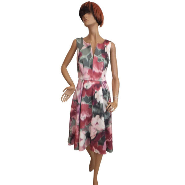9891SK5 Swing Kleid A Form grün-rose Gr 36, 40 u 48